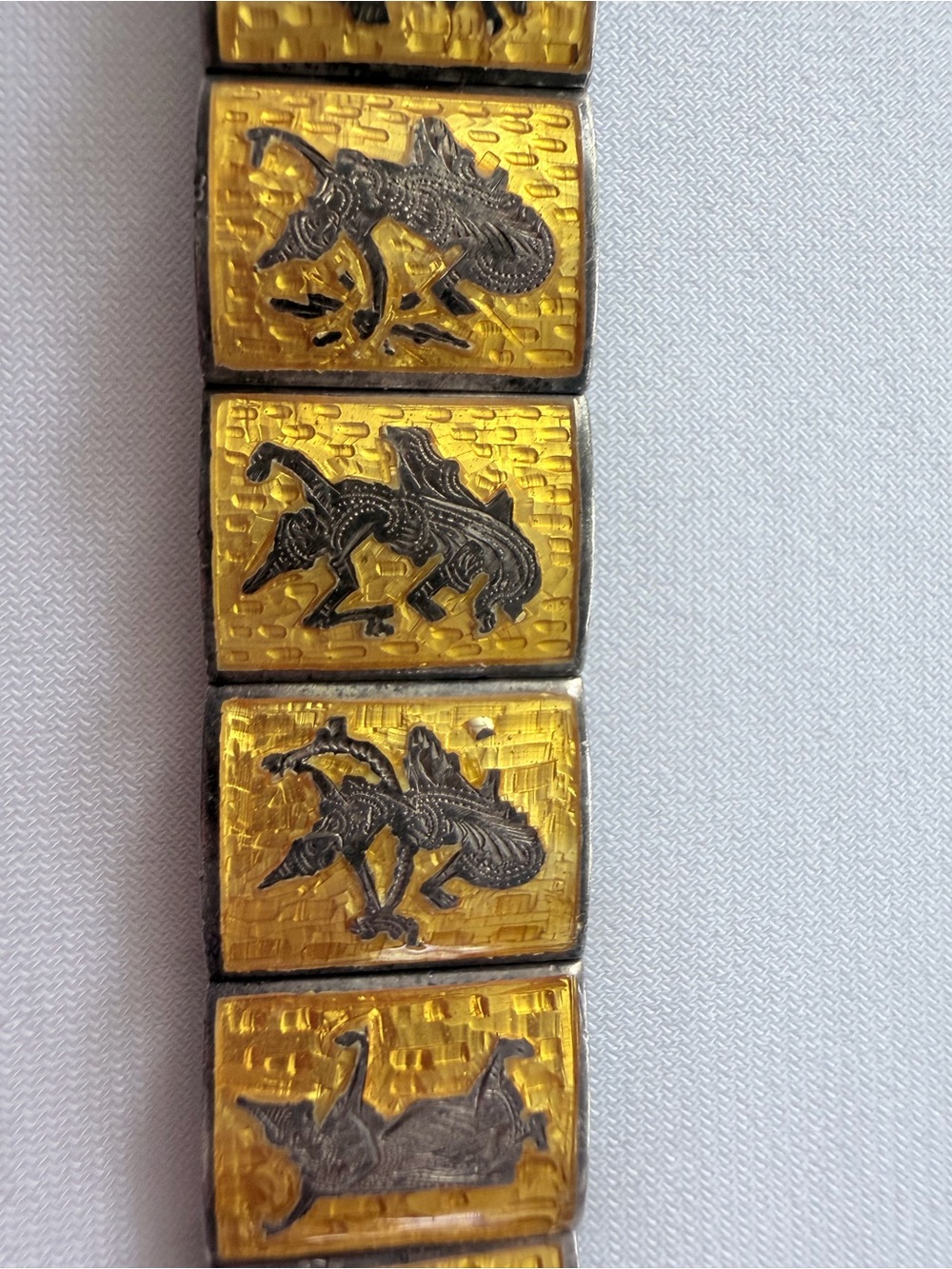 Vintage Thai Sterling Sectioned Bracelet